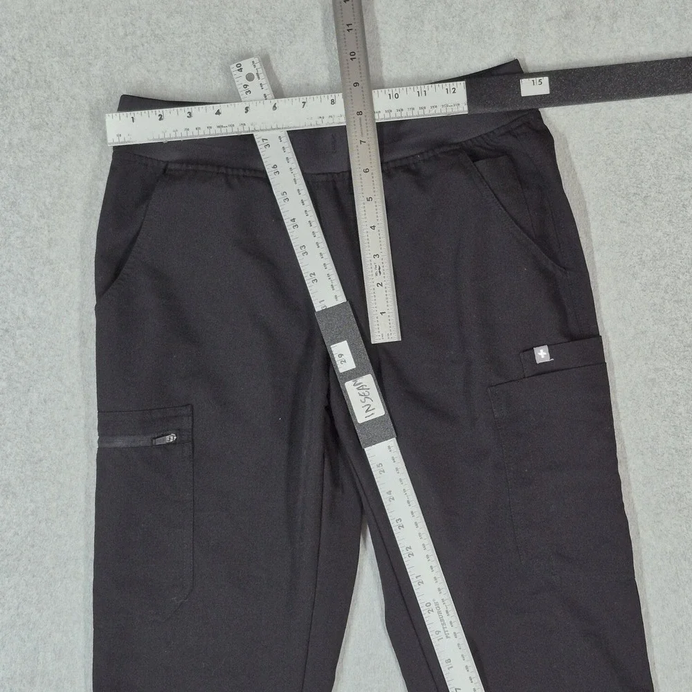 FIGS Women Scrub Pants S Black Pants Jogger Yola Yoga Zipper PO#3748 READ